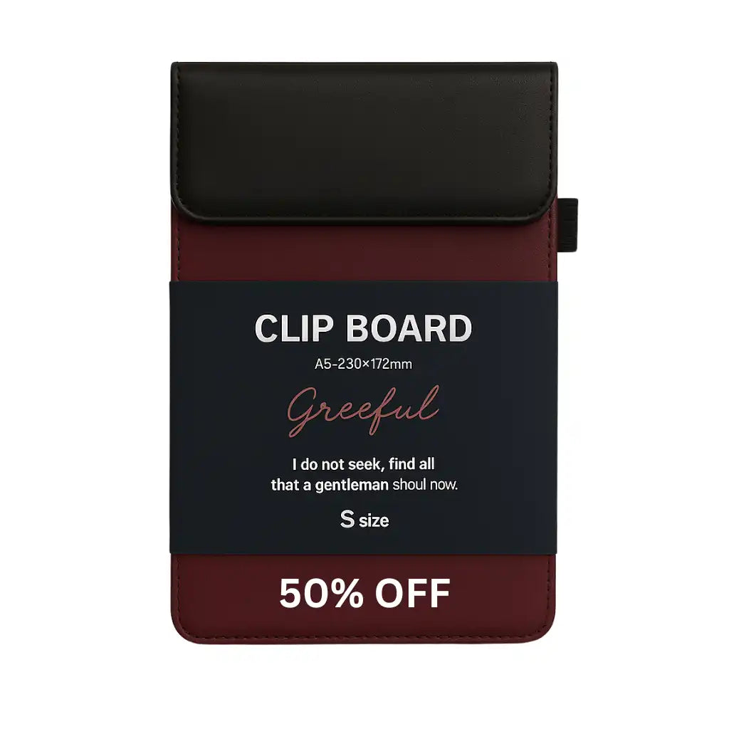 Double Face PU Leather Clipboard A5