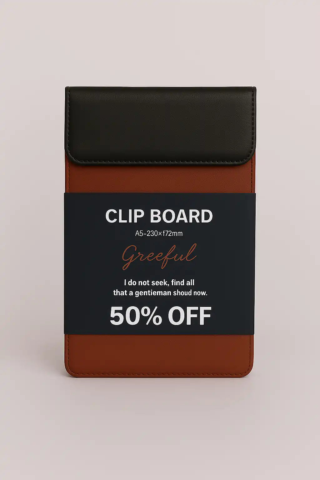 Double Face PU Leather Clipboard A5