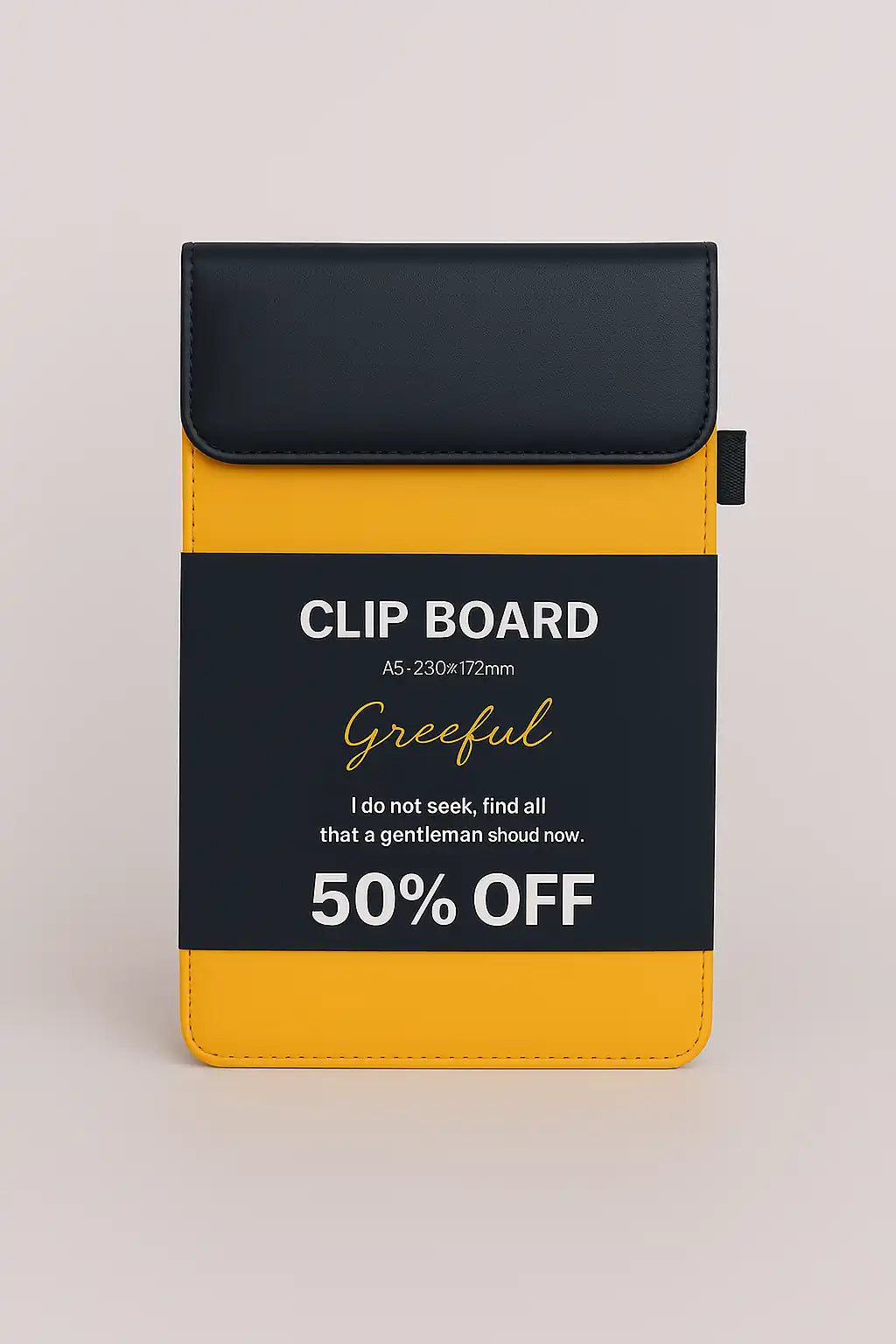 Double Face PU Leather Clipboard A5