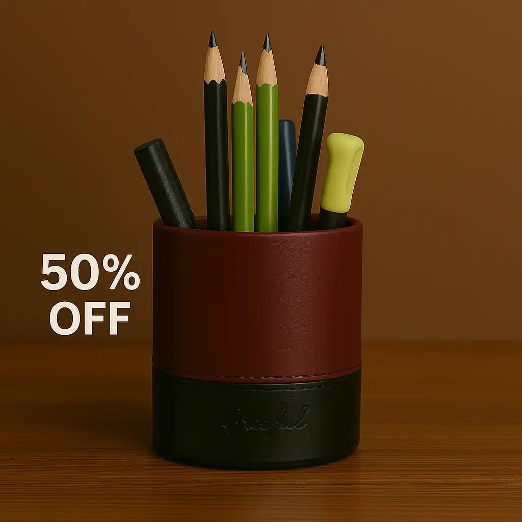Double Face PU Leather pen holder