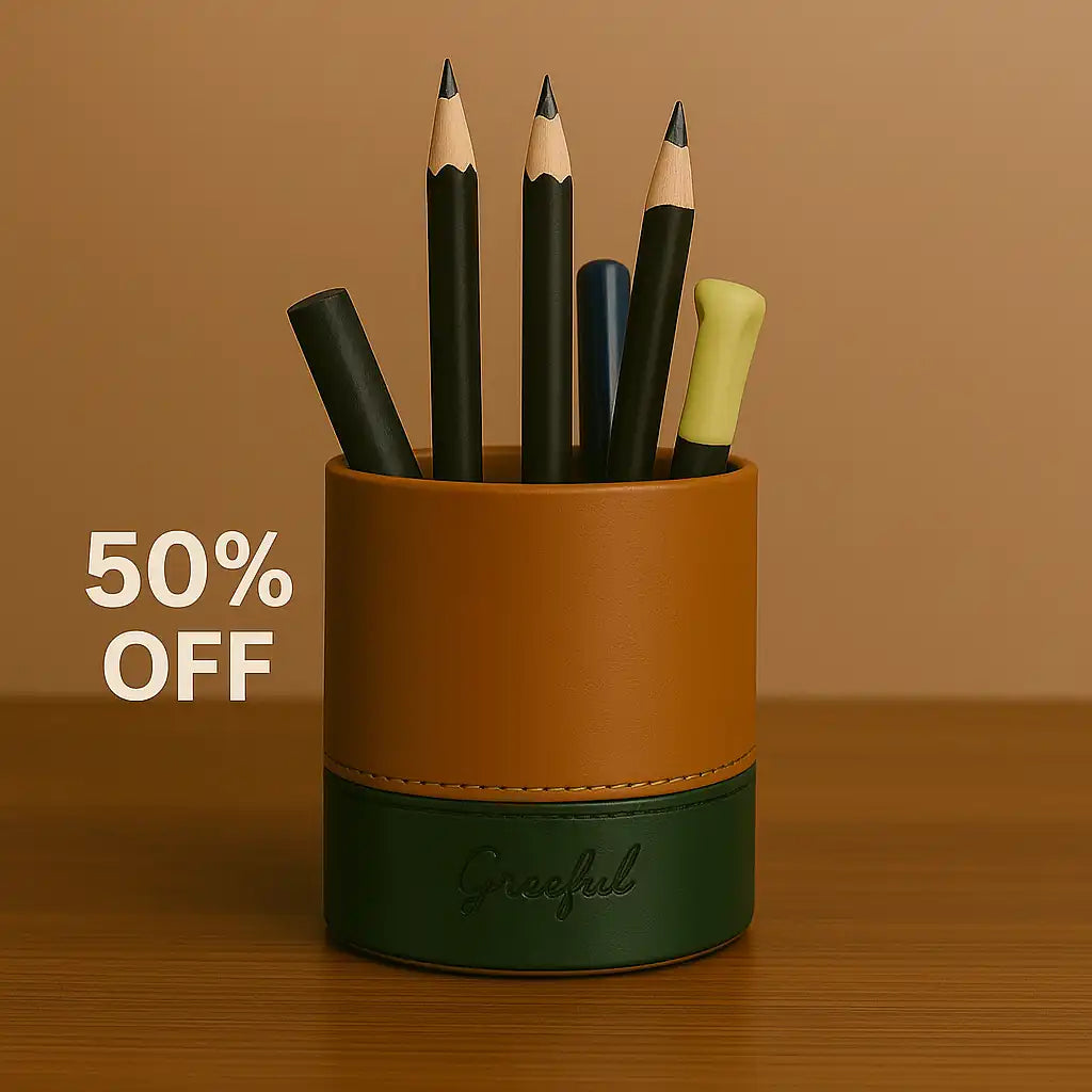 Double Face PU Leather pen holder