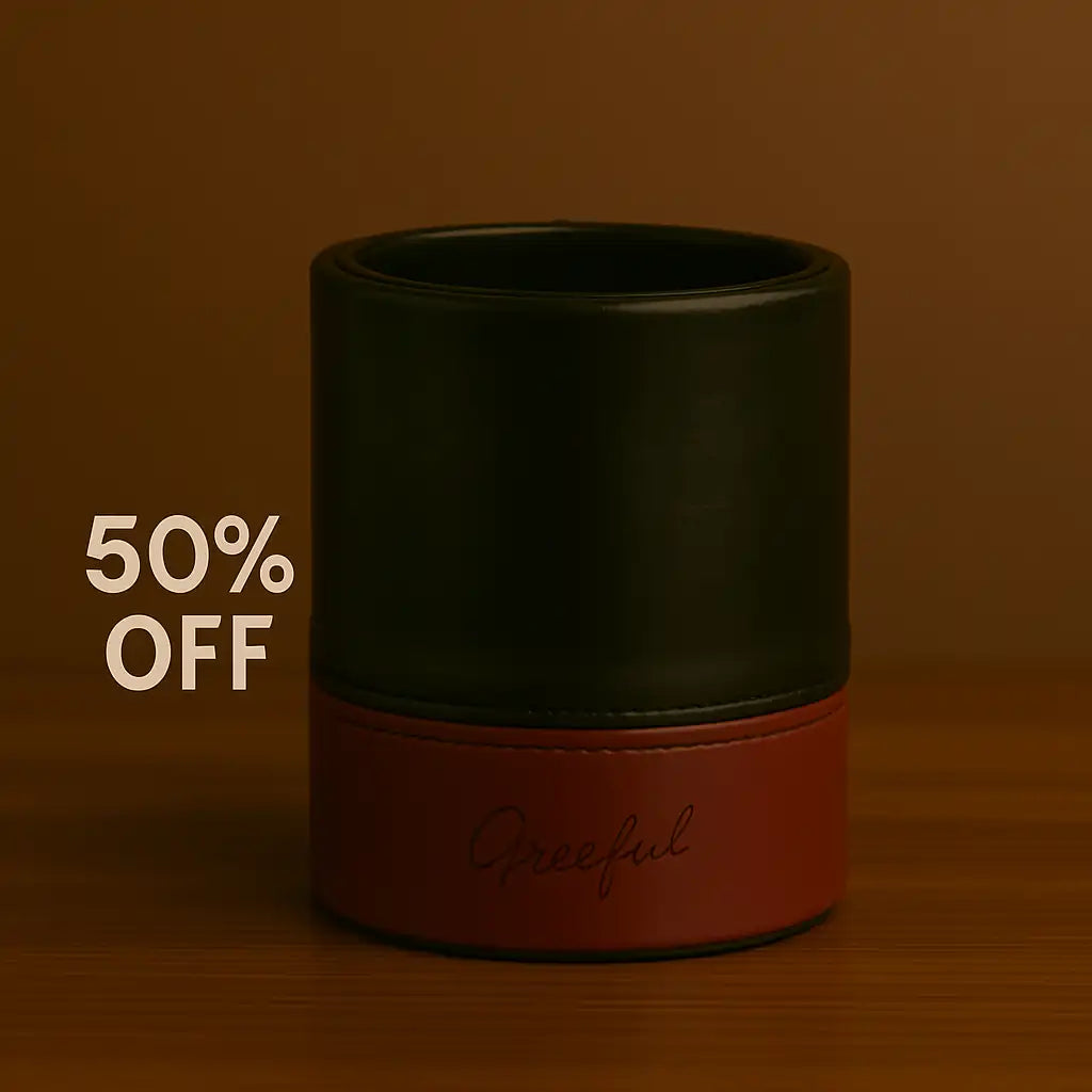 Double Face PU Leather pen holder