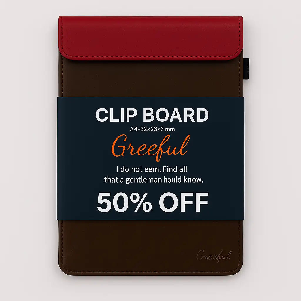 Double Face PU Leather Clipboard A4