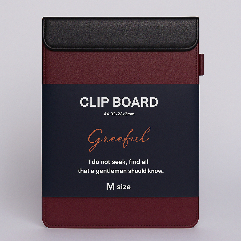 Double Face PU Leather Clipboard A4
