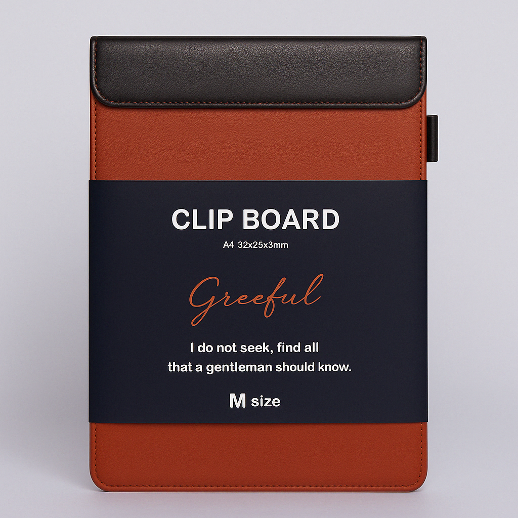 Double Face PU Leather Clipboard A4