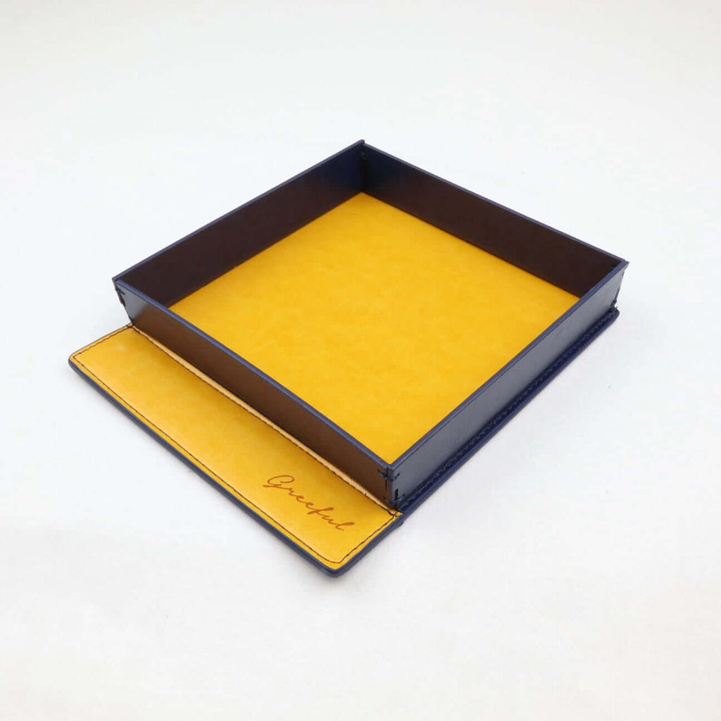 Premium PU Leather Valet Tray – Modern Desk & Office Organizer