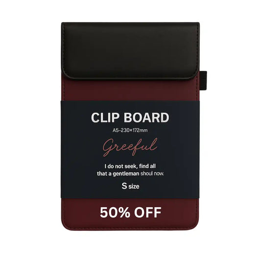 Double Face PU Leather Clipboard A5