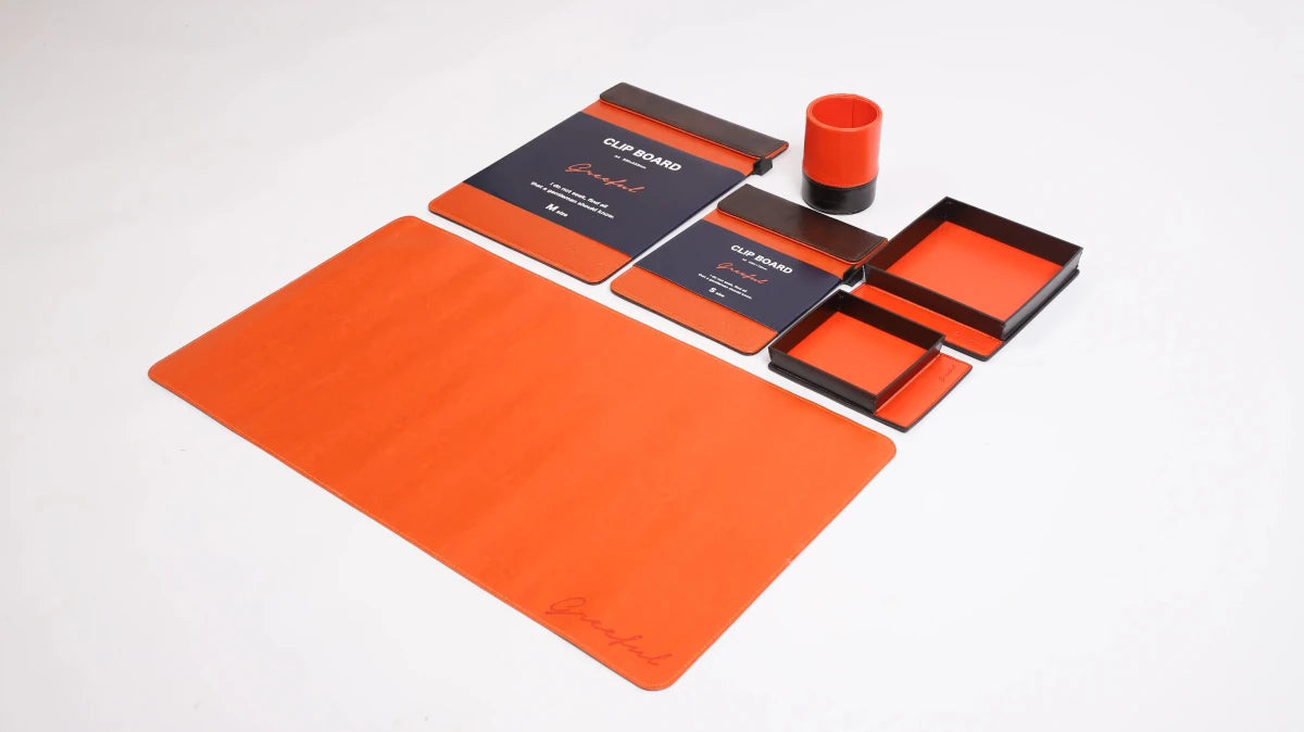 6-Piece PU Leather Desk Organizer Set with Free Bonus Gifts - Greeful