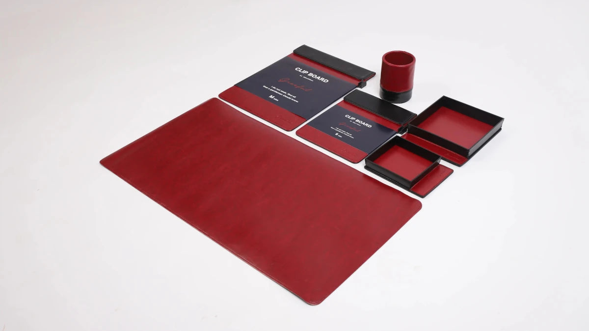6-Piece PU Leather Desk Organizer Set with Free Bonus Gifts - Greeful