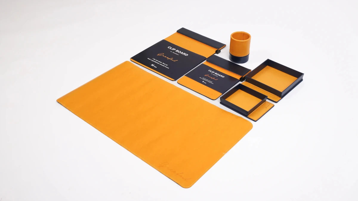 6-Piece PU Leather Desk Organizer Set with Free Bonus Gifts - Greeful