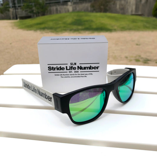 Stride Life Number White Sunglasses | Polarized UV400 Sports Shades
