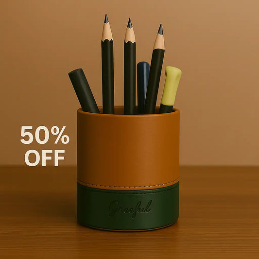 Double Face PU Leather pen holder
