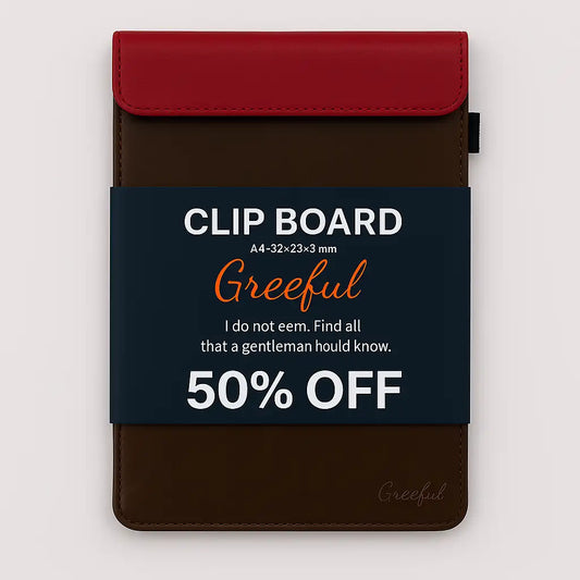 Double Face PU Leather Clipboard A4