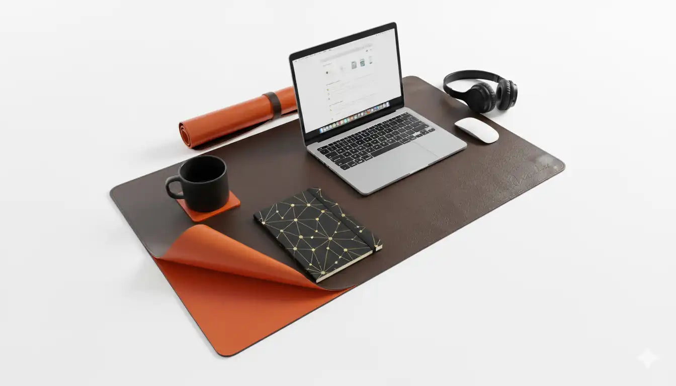 Reversible PU Leather Desk Mat | Waterproof & Stylish Desk Pad