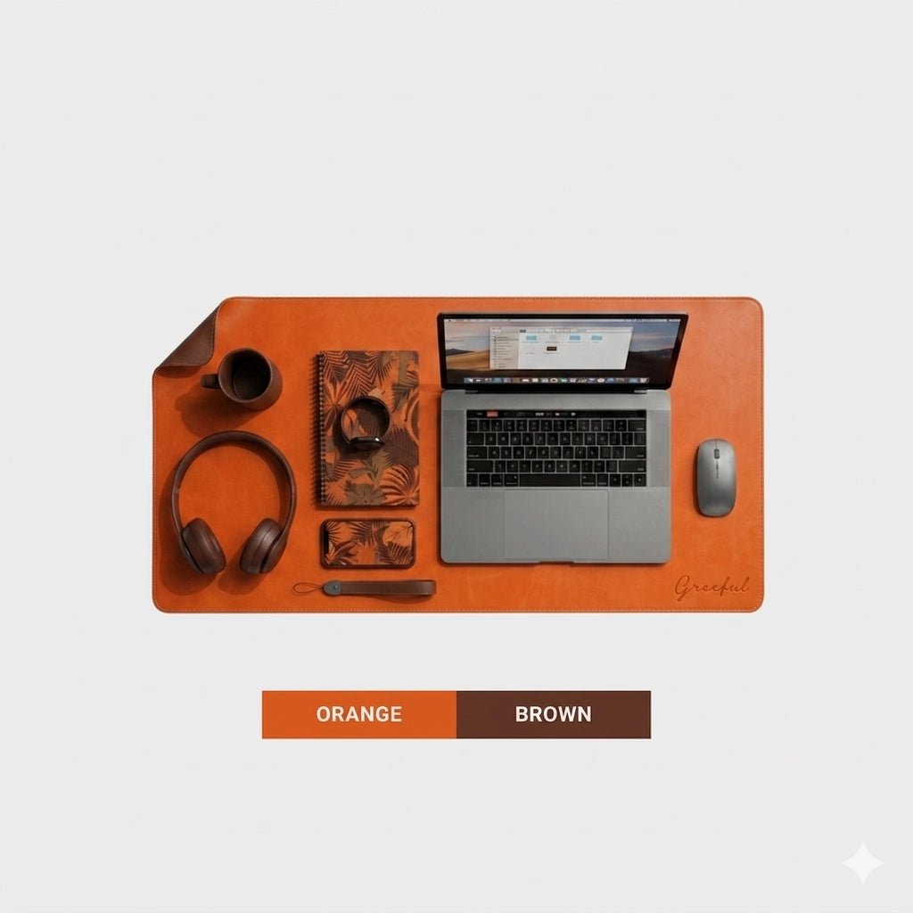 Greeful Reversible PU Leather Desk Mat | Waterproof Desk Pad - Greeful